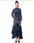 Long Sleeve Multi Layer Dress - DR1298 Black Print